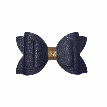 Navy and Gold Vinyl Bow (single)